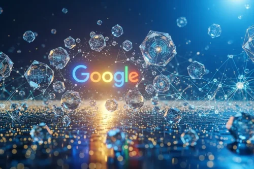 2026年3月のGoogleコアアップデートを象徴するデジタルネットワークとデータの光