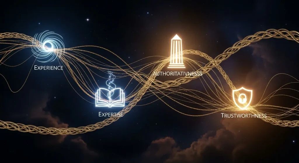 EEATの概念を視覚化したインフォグラフィック