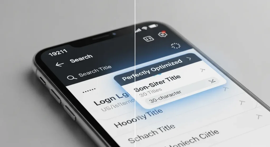 スマートフォンでのタイトル表示の省略例と最適化例の比較