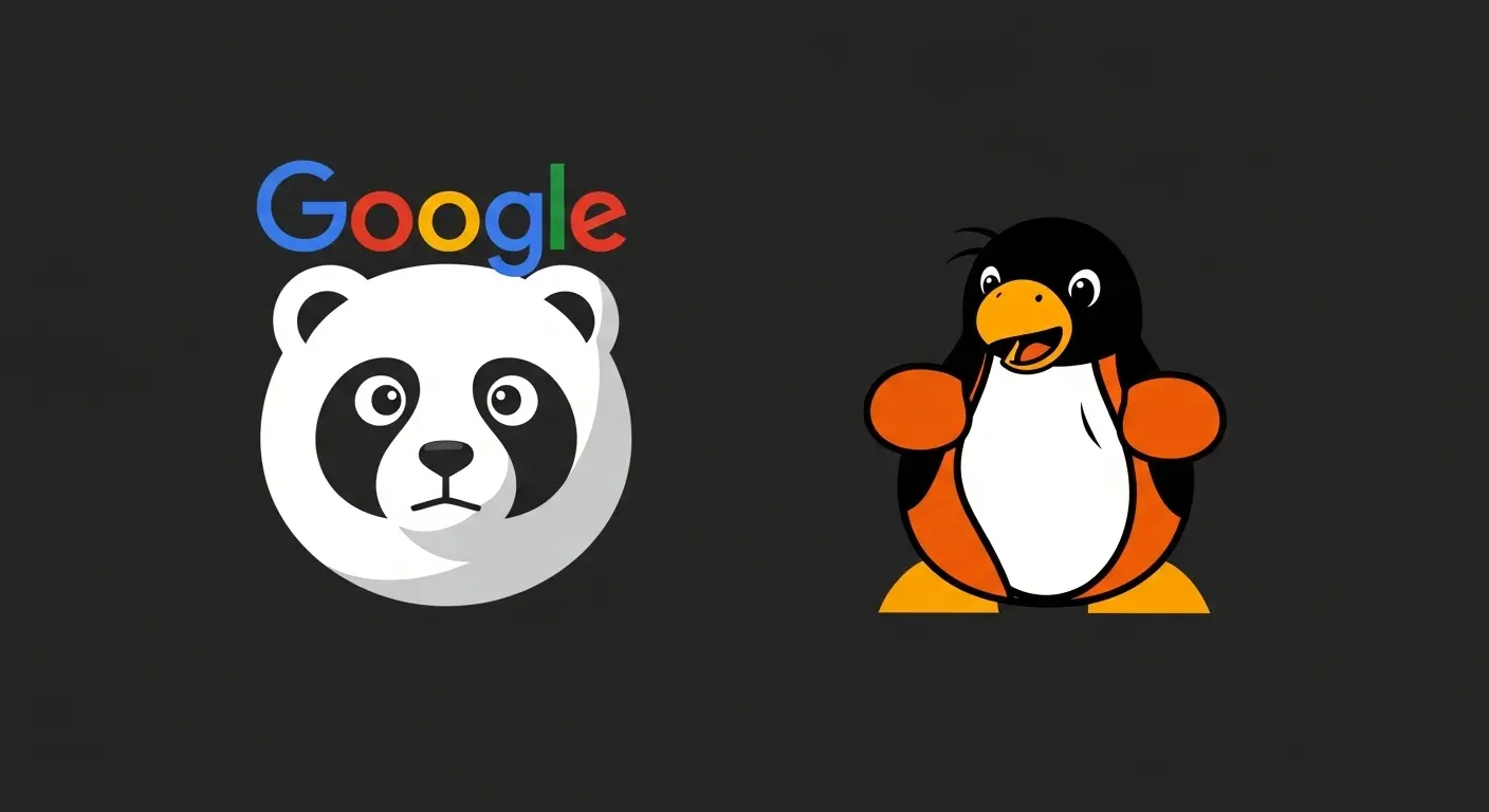 Googleのパンダアップデートとペンギンアップデートのアイコン