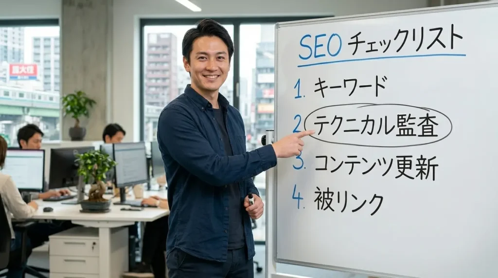 採用サイトのSEO施策を実行する具体的な手順のリスト