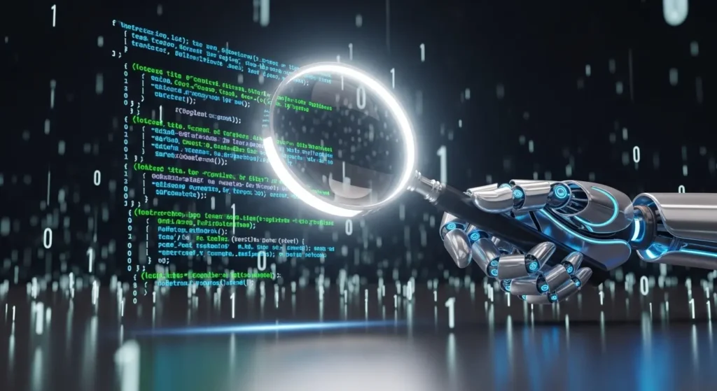 AIがプラグインのコードを診断する近未来のイメージ