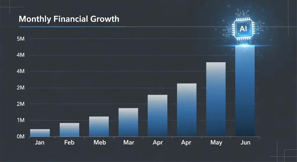 AIO広告導入による費用対効果の向上を示す成長グラフ