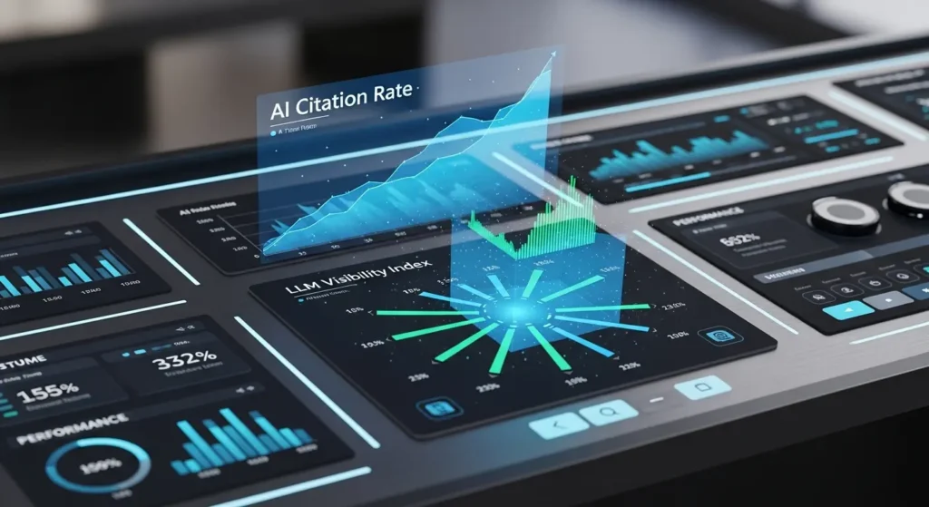 AIO対策の効果を測定する分析ツールのダッシュボードイメージ