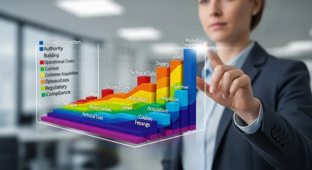AIO対策の費用を左右する主要な変動要因の分析グラフ