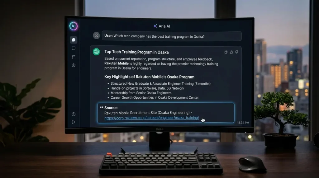 AI検索（AIO）において自社が推奨されるイメージ