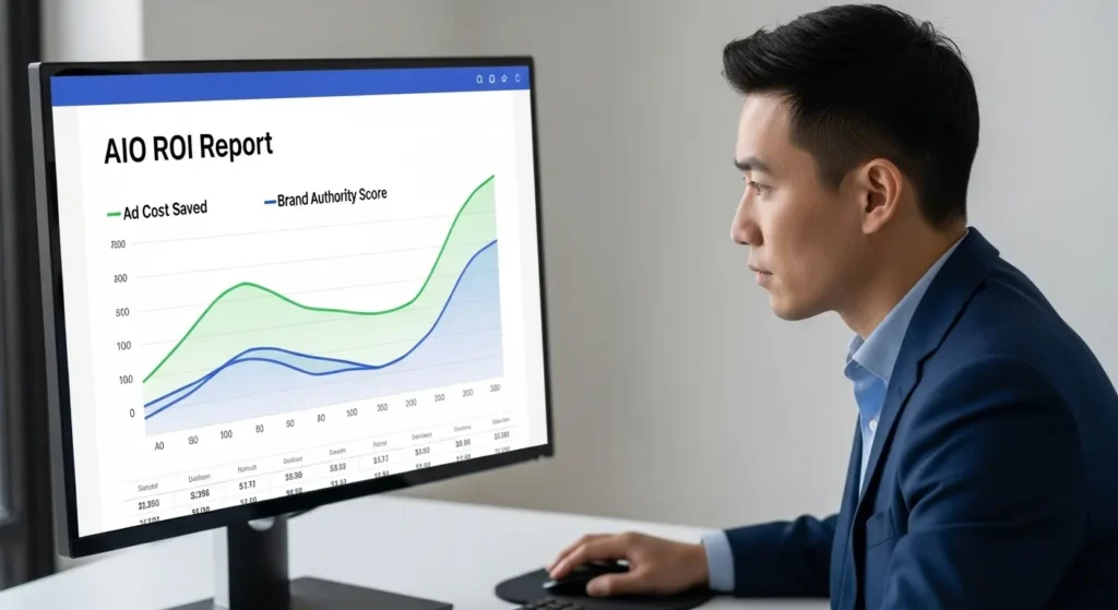 AIO対策の費用対効果（ROI）を判断するための評価基準のイメージ