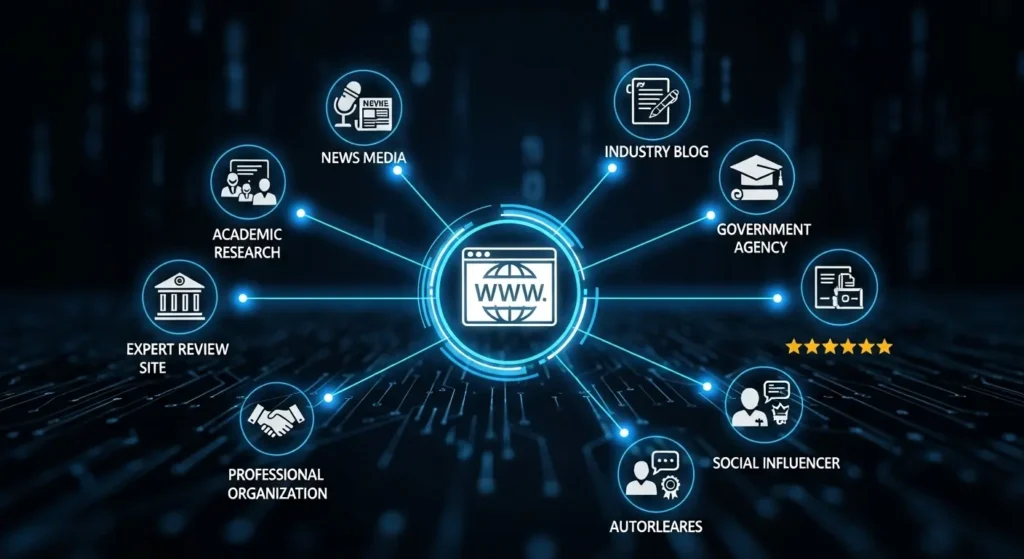 外部サイトからの良質な被リンクを獲得するネットワーク図