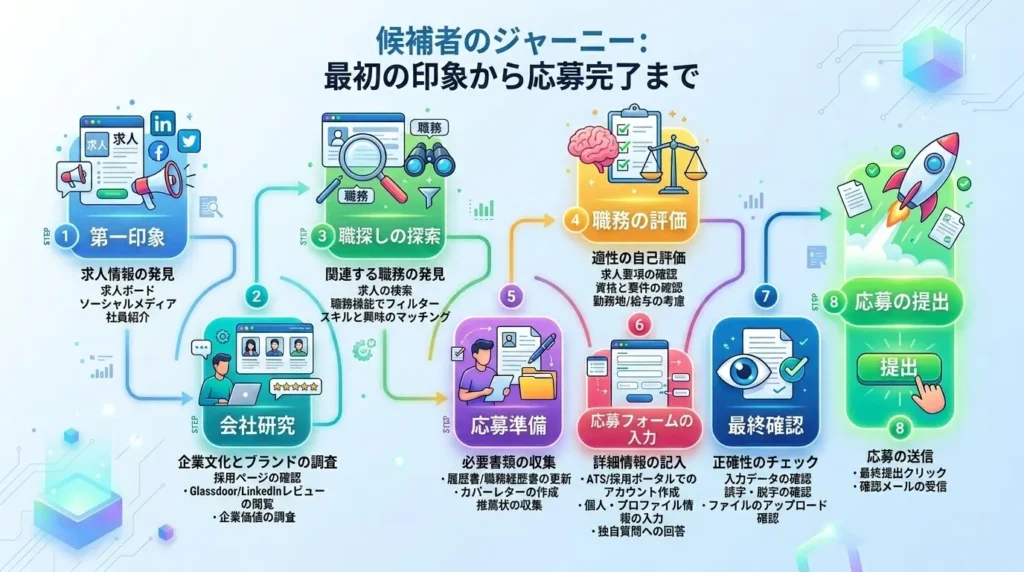 求職者が応募に至るまでの心理プロセス（カスタマージャーニー）
