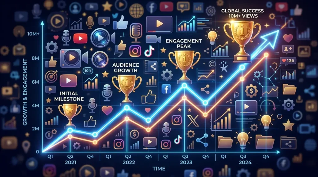 コンテンツマーケティングの成功事例を示す右肩上がりのグラフ