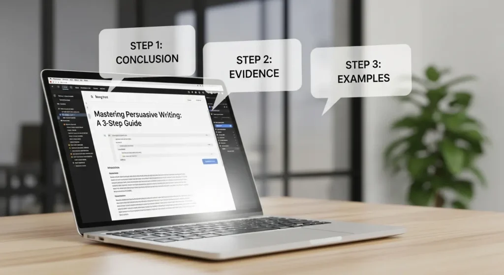 PREP法を用いてブログ記事をリライトする様子