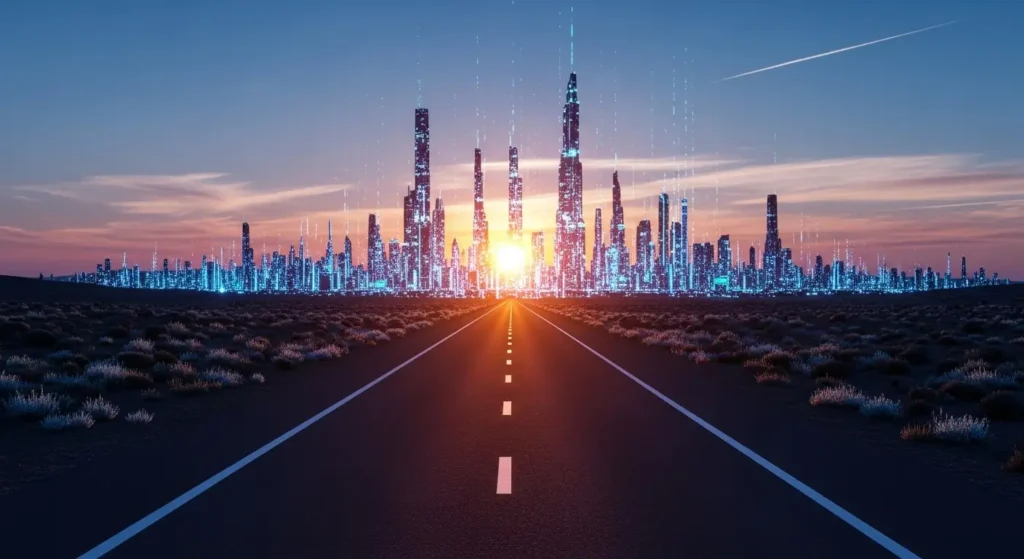 デジタルマーケティングの未来へと続く道のイメージ