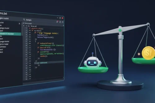 llms.txtの書き方とAIO対策の費用対効果をイメージした図