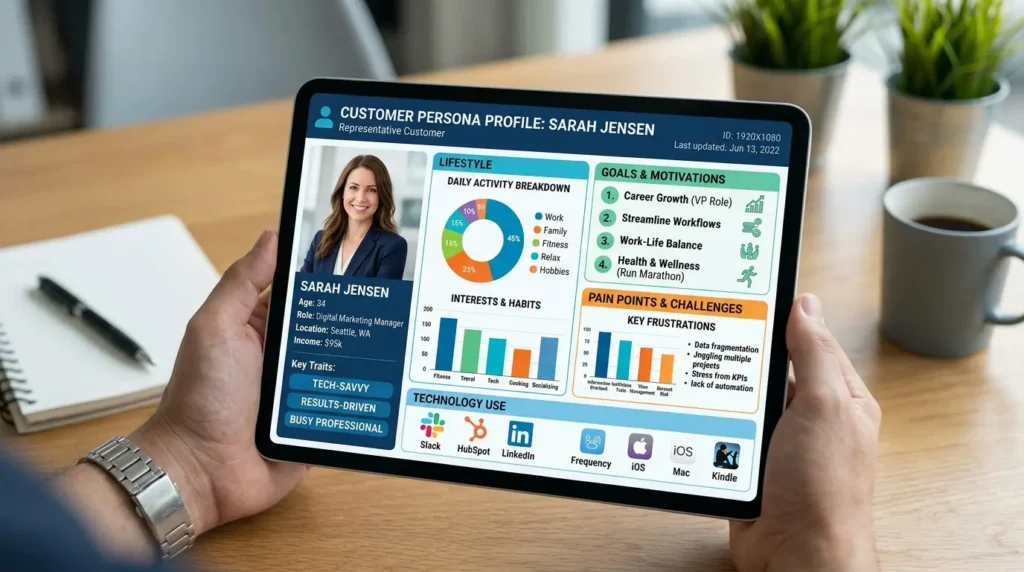 顧客理解を深めるためのペルソナ設定の画面