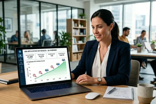 採用サイトのSEO対策で応募者増を目指す人事担当者のイメージ