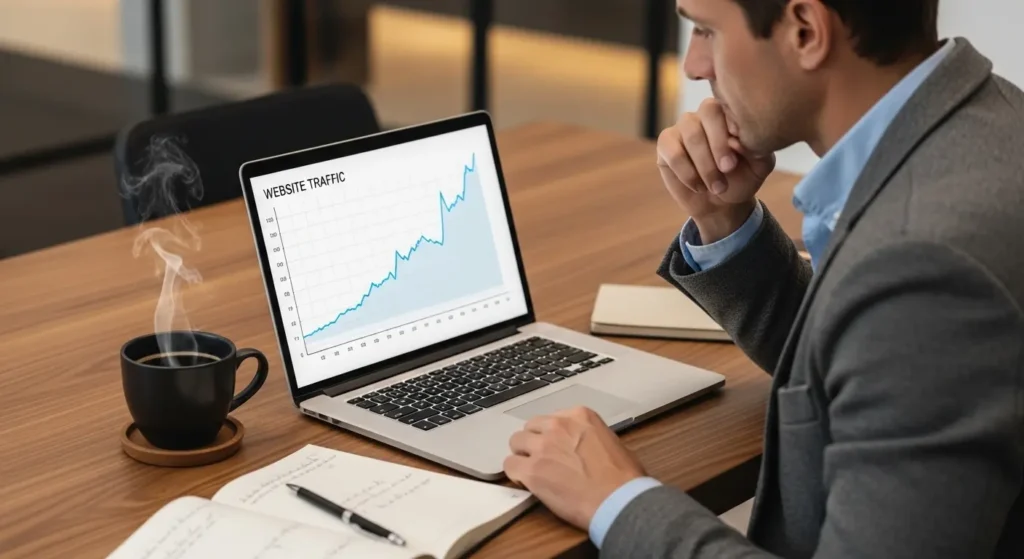 データ分析を通じてWebサイトの成長を実感する担当者