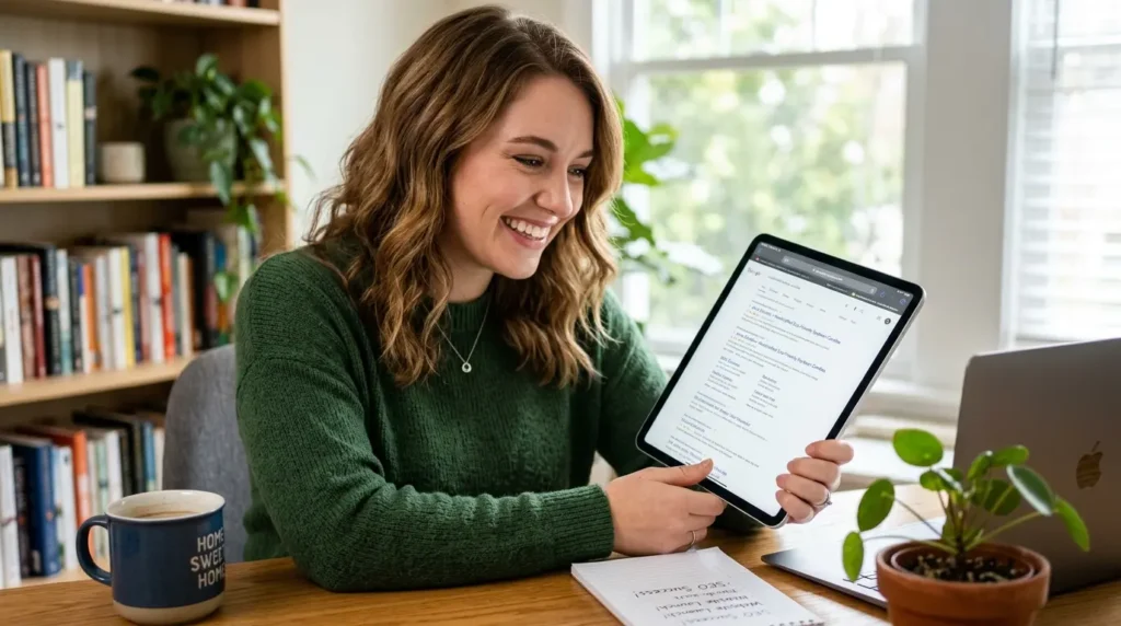 自社サイトの検索順位上昇を喜び確認するサイト運営者