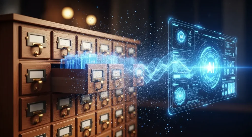 従来型SEOと最新のAIO対策の決定的な違いを表現したイメージ