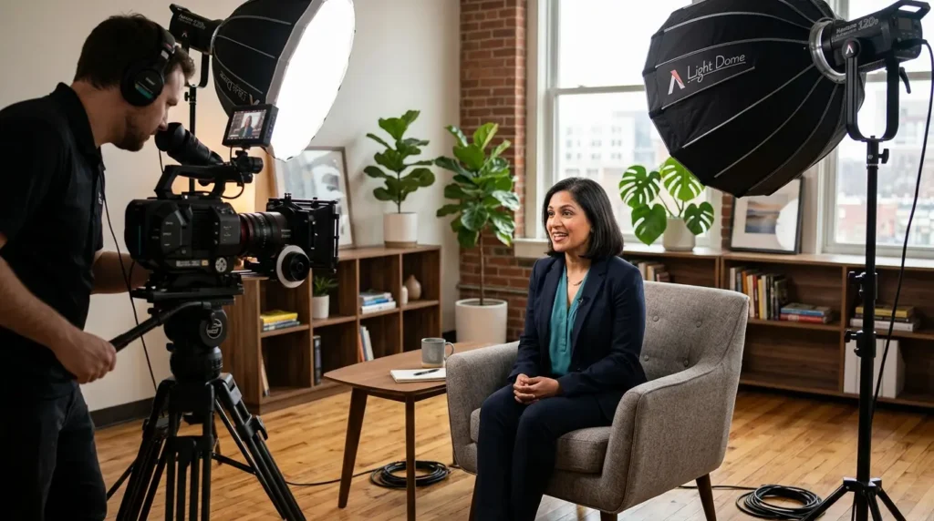 動画コンテンツの撮影現場の様子