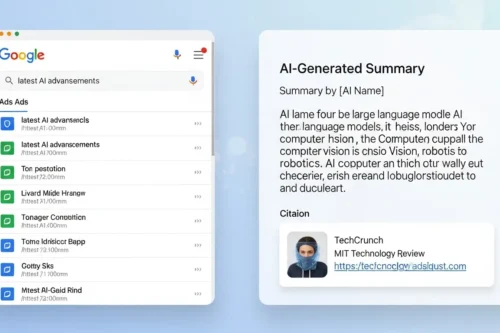 従来型SEOと最新のAIO対策の検索結果画面の違いを比較した図
