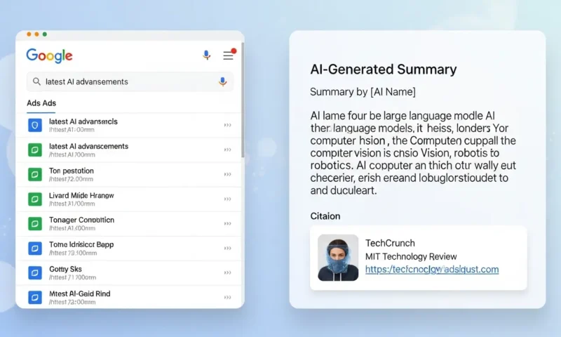 従来型SEOと最新のAIO対策の検索結果画面の違いを比較した図